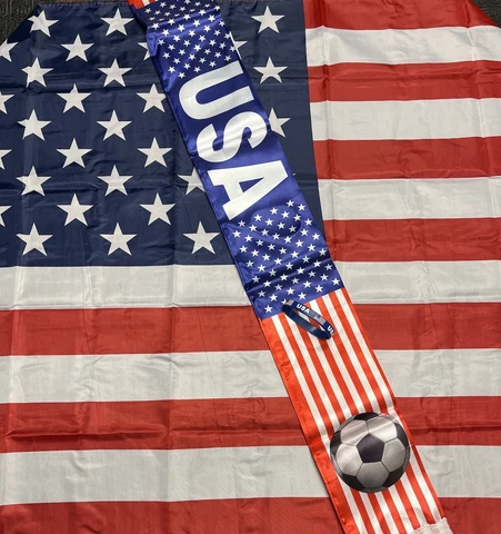USA Flag Soccer 3pc Fan Kit w/ Scarf & Bracelet Cover