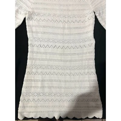  女式白色蕾丝褶边维多利亚风格上衣,I-N-C / S 码 — 第 1/4 张图片