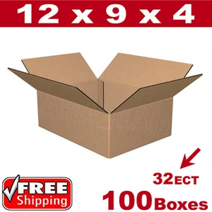 100- 12x9x4 Cardboard Boxes Mailing Packing Shipping Box 32ECT Corrugated Carton - Bild 1 von 1
