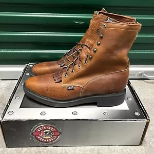 Botas de Trabajo Justin Conductor 8” 0762 Punta Suave Trabajo Hechas en EE. UU. Para Hombres Talla 14 D - Imagen 1 de 12