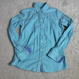 Camisa Oxford Banana Republic para mujer con botones pequeña azul - Imagen 1 de 6