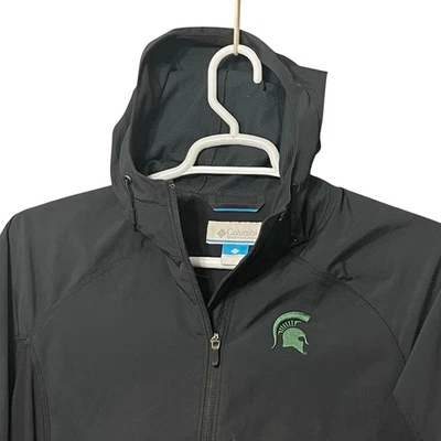 Chaqueta cortavientos Columbia Michigan State Spartans cremallera completa con capucha para mujer Foto 1 de 4
