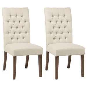 - Douglas - Upholstered Solid Wood Fabric Tufted Side Chair - Farmhouse Style... - Picture 1 of 7