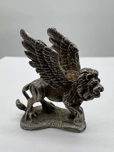 Gallo Zinn geflügelter Löwe Figur Vintage 2 Zoll Sammlerstück Statue - Bild 1 von 4