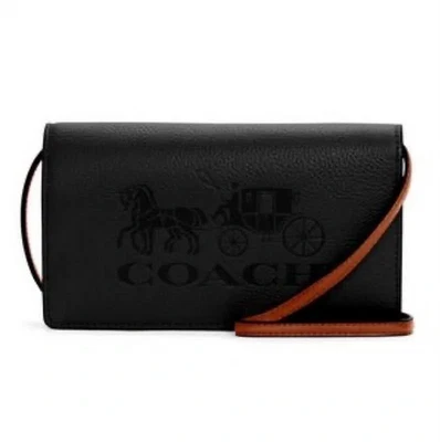 蔻驰 Anna 折叠离合器 斜挎包 马和马车 - 黑色 / 红木 C4209 — 第 1/4 张图片