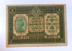 OCCUPAZIONE AUSTRO TEDESCA CASSA VENETA DEI PRESTITI 2 LIRE DECR. 02/01/1918 - Picture 1 of 3
