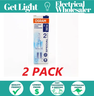 OSRAM  Halopin Oven Standard  66725  25W  2700K Clear  G9 x 2 Pack - image 1 of 2