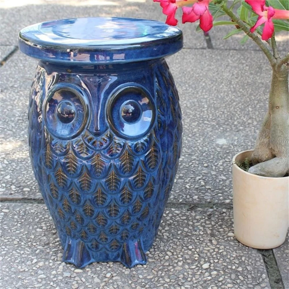 Pemberly Row Modern / Contemporary Wise Owl Ceramic Garden Stool - Image 1 of 1