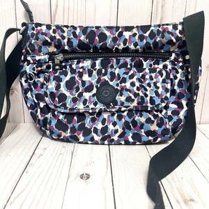 Bolso Bandolera Kipling Sabian Colorido Púrpura Azul Estampado Animal - Imagen 1 de 14