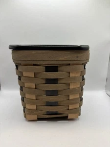 Longaberger 2015 khaki check tall tissue basket - Picture 1 of 6