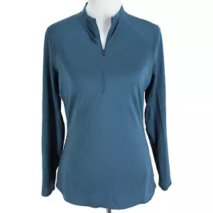 REI Coop 1/4 Zip Pullover Damen Gr. M einfarbig türkis langarm leicht - Bild 1 von 7
