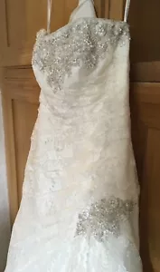 Davids Bridal Wedding Dress Size 2, Style YP3355 in Ivory, Beaded - Picture 1 of 12