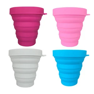 150ml Folding Cups BPA FREE Food Grade Water Cup Travel Silicone Retractable - Picture 1 of 16