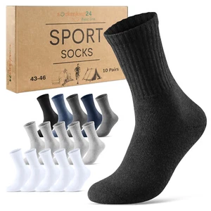 Sportsocken Tennissocken (10-50 Paar) Arbeitssocken Herren Damen Socken Schwarz - Bild 1 von 40