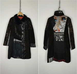 Desigual Coat Jacket Multicolor Eyes Design size 40 - Picture 1 of 12