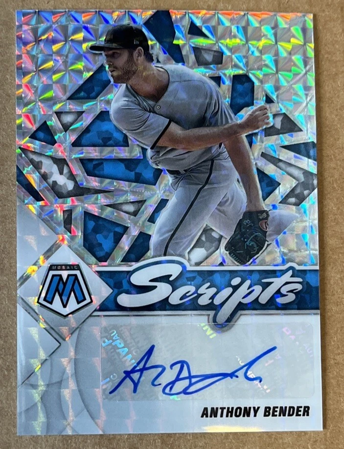 Anthony Bender 2022 Mosaic Scripts Silver Prizm Auto SC-AN