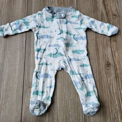 Pijama bebé Burts Bees Moon Clouds estrellas 100 % algodón orgánico recién nacido unisex Foto 1 de 4