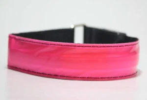 Pair of (2) Flashing LED Reflective Belt Strap Safety Armbands (Pink) - Picture 1 of 5
