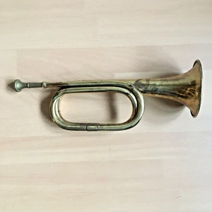 Vintage Military Brass Bugle Lightweight 14" long Unbranded - Picture 1 of 10