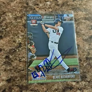 Blake Rutherford Signed 2015 Panini USA Baseball Auto Rc White Sox Game Action - Picture 1 of 1