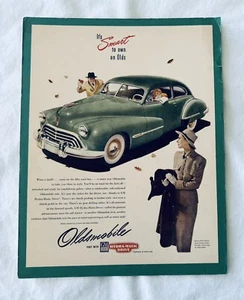 Pubblicità Oldsmobile GM Hydra Matic Drive Club berlina 1947 con citazioni moda **Rara - Foto 1 di 1
