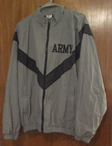 IN Sport Gray US Army PT PFU Jogging Men's Windbreker Jacket Size Large Long - Picture 1 of 6