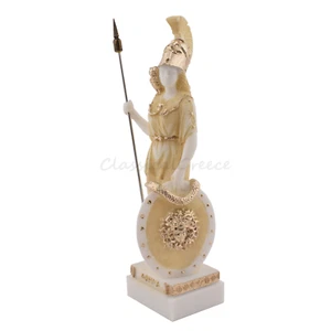 Statue Ancient Greek Goddess Athena Alabaster 6.77" - 17.2cm Cast Marble - Picture 1 of 10
