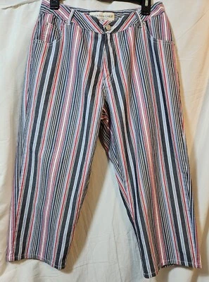 Mountain Lake Striped Capri Jeans Women’s 10 Pants 5 Pocket , Zip & Button  Foto 1 de 4