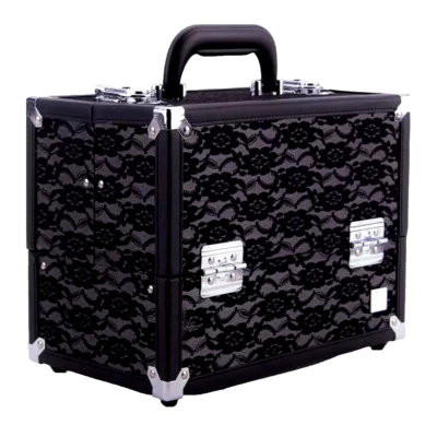 Caboodles Make Me Over Encaje Negro 4 Bandejas GRANDE Tren Estuche de Almacenamiento de Cosméticos NUEVO Foto 1 de 2