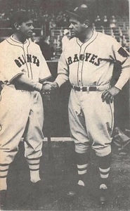 1935 NY Giants Bill Terry & Boston Braves Babe Ruth Baseball Postkarte - Bild 1 von 2