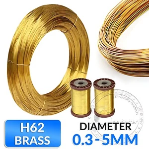 Brass Round Wire (Bare) 0.3mm 0.4mm 0.5mm 0.6mm 0.8mm - 5.0mm jewellery/craft - Picture 1 of 10