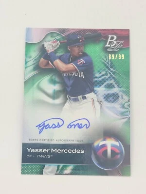 2023 Bowman Platinum Yasser Mercedes Auto /99 #TOP-95 Green Twins - Image 1 of 2
