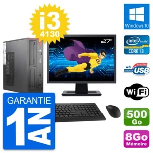 PC Fujitsu E520 Dt Pantalla 27" Intel i3-4130 RAM 8Go Disco 500Go Windows 10 Wi - Imagen 1 de 3