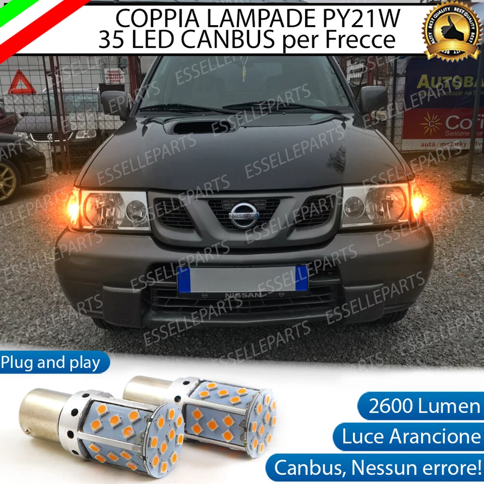 COPPIA LED PY21W FRECCE ANTERIORI PER NISSAN TERRANO 2 CON FRECCIA TRASPARENTE - Immagine 1 di 4