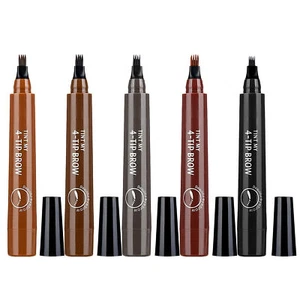 2X Microblading Tattoo Eyebrow Ink Pen Long Lasting Eye Brow Pen 3D Fork Makeup - Picture 1 of 13