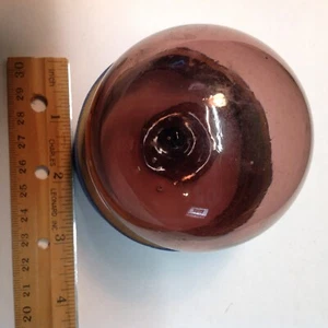 Antique Glass Fishing Float AKA Witch Ball Purple 3-1/4" Nautical Blown w Pontil - Picture 1 of 6