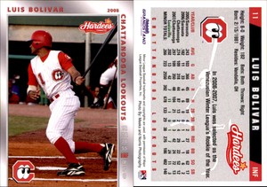 Luis Bolivar 2008 Grandstand Chattanooga Lookouts #NNO Card *AutographDen*