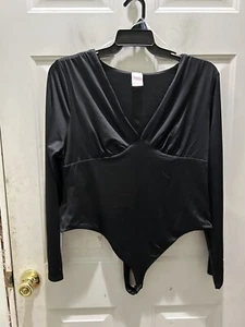 New!No Boundaries Black Long Sleeve Double Layer Bodysuit. Sz XXXL(21). Cute! - Picture 1 of 4