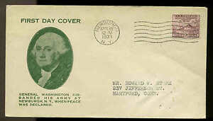 U.S. FDC #727 Planty #P25 Washington Stamp Exchange Cachet Newburgh, NY