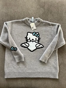 NWT Small Hello Kitty Forever 21 Blue Angel Gray Oversize Sweater SOLD OUT - Picture 1 of 5