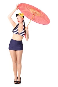 SugarShock Irina Pin Up 50s Retro Strip Rockabilly Neckholder Bikini - Picture 1 of 9
