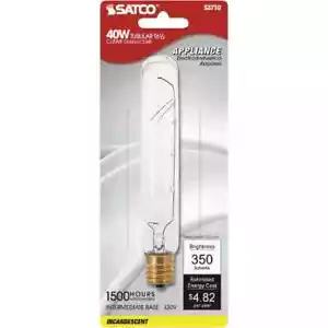 SATCO S3710 40W 130V CLEAR T6.5 TUBULAR INTERMEDIATE BASE INCAND - Picture 1 of 1
