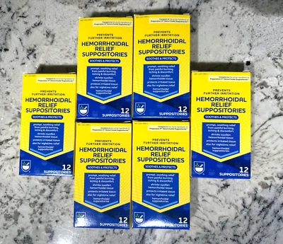 RITE AID Soothing Hemorrhoidal Relief Suppositories 12 Per Box Lot of 6 EX 1/27 - Image 1 of 4