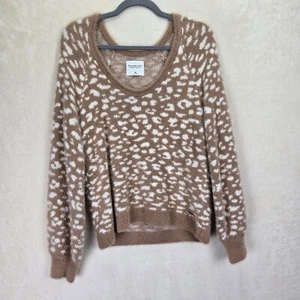 Abercrombie & Fitch Fuzzy Pullover Sweater Medium Animal Print Soft Girl Cozy - Picture 1 of 7