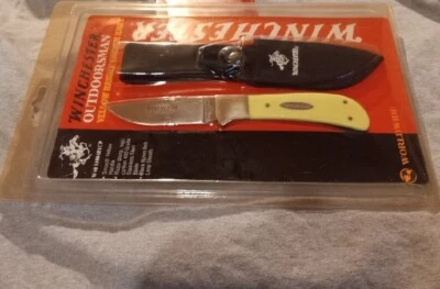 Cuchillo Winchester Hoja Fija Mango Amarillo con Funda para Cinturón Foto 1 de 3