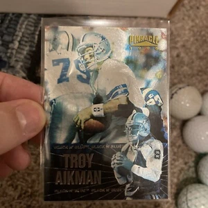 Troy Aikman 1996 Pinnacle Black N' Blue #2 of 25 Dallas Cowboys Scarce - Bild 1 von 2