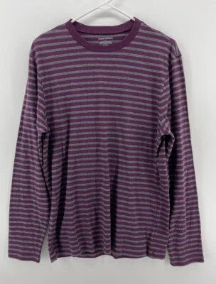 Camisa Banana Republic Para Hombre Talla Mediana Púrpura Gris Rayas Manga Larga Envío Rápido Foto 1 de 4