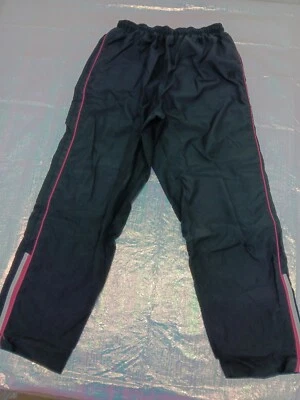 Wilson Women Lg Black Elastic Waist Track Pants Ankle Zippers Pockets Lined Warm - Image 1 of 4