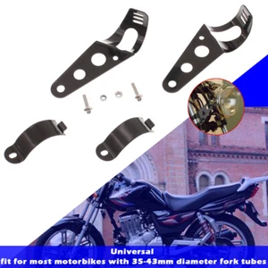 Universal Motorcycle Headlight Fork Mount Brackets For 35-43mm Fork Tubes 9.5cm - Picture 1 of 11