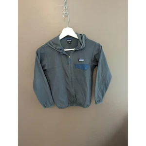 Patagonia Fleece Jacket Youth Small Hooded Full Zip Recycled Polyester Outdoors - Picture 1 of 6